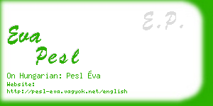 eva pesl business card